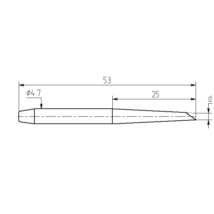 Насадка паяльная MP25-DB-02, 2,5мм двухсторонний срез, износостойкая